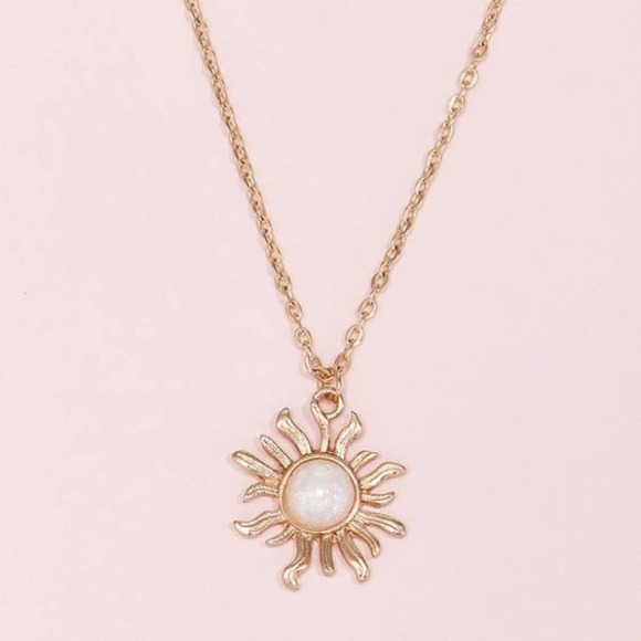 Golden Sun Flower Boho Festival Designed Necklace - Picture 5 of 8